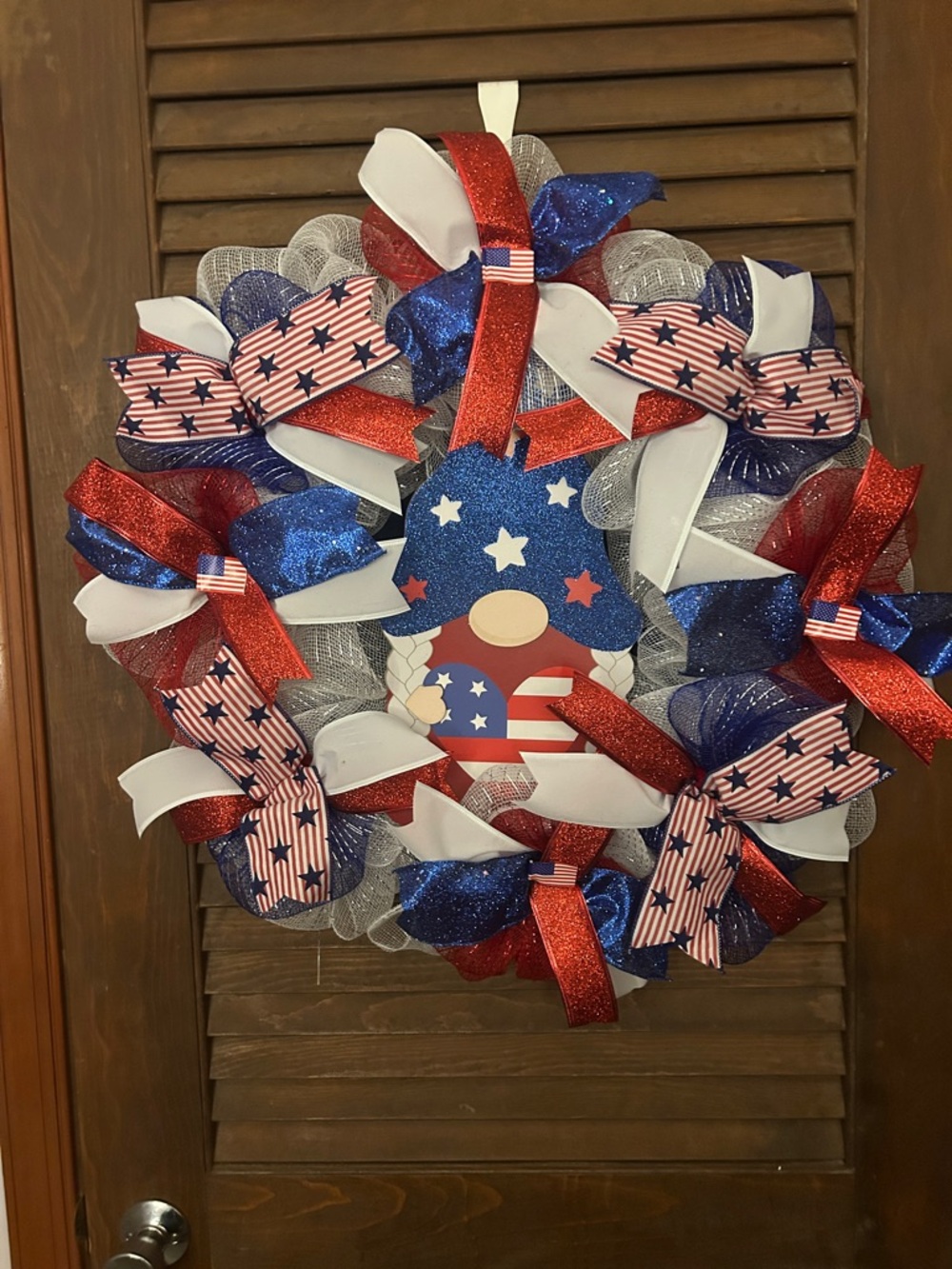 Patriotic Red, White & Blue Holiday Wreath